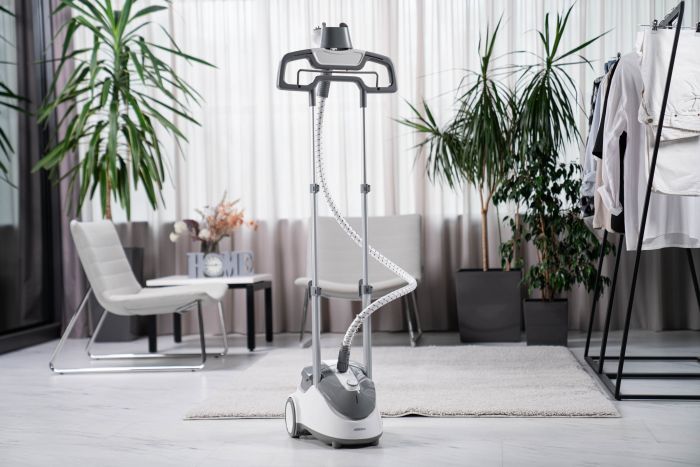 Відпарювач ARDESTO вертикальний IR-S18B, 1800Вт, 1800мл, дошка, нерж. сталь, білий+сірий