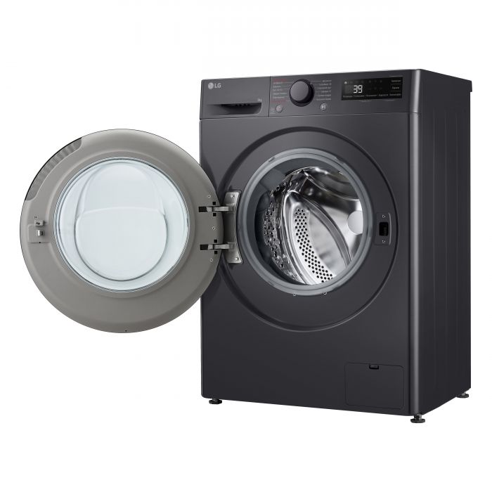 Пральна машина LG фронтальна, 9кг, 1200, A, 48см, дисплей, пара, інвертор, чорний