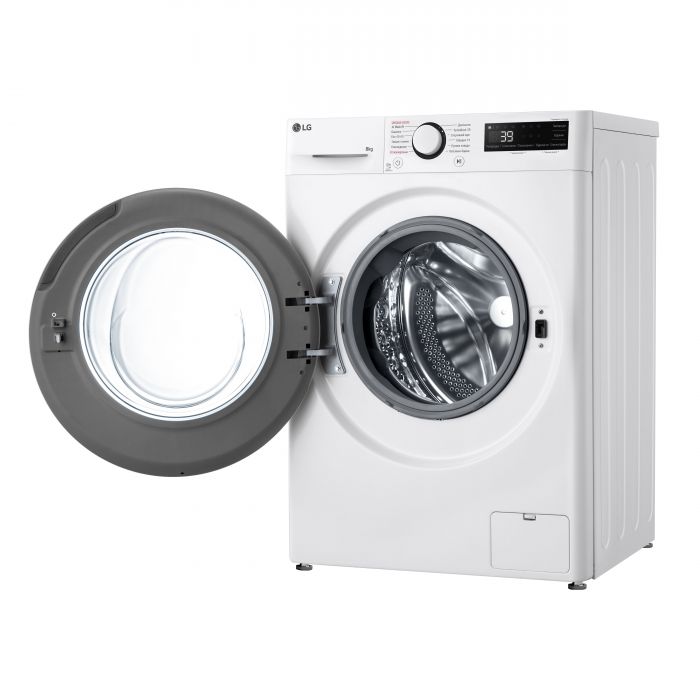 Пральна машина LG фронтальна, 8кг, 1200, A, 48см, дисплей, пара, інвертор, білий