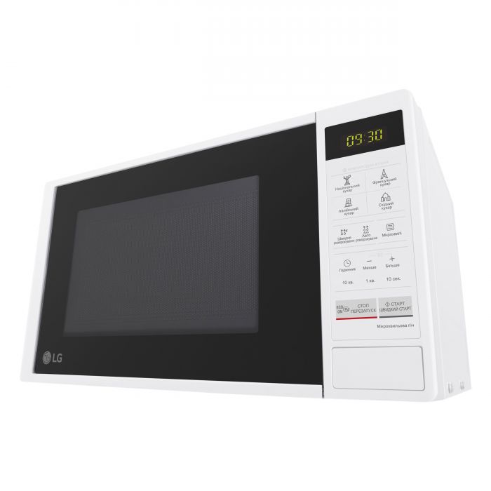 Мікрохвильова піч LG, 20л, електрон. керування, 700Вт, дисплей, білий