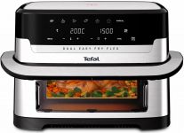 Мультипіч Tefal Dual Easy Fry Flex, 2700Вт, чаша-5.5+3.5л, сенсорне керув., з віконцем, 2 чаши, гриль, пластик, чорний-нерж. сталь