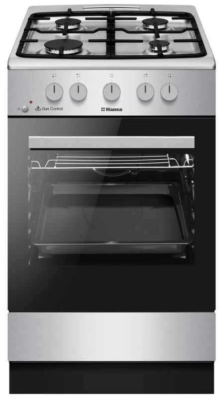 Плита Hansa газова, 50x60см, 67л, чавун, газ контр., нержавіюча сталь