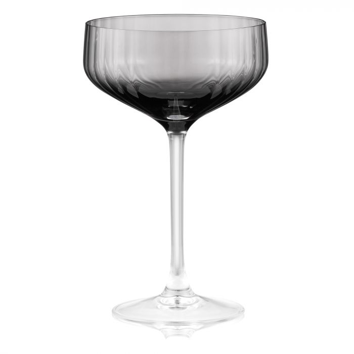 Набір келихів для шампанського ARDESTO Black Mars Alcor 330мл, 2шт, скло, сірий