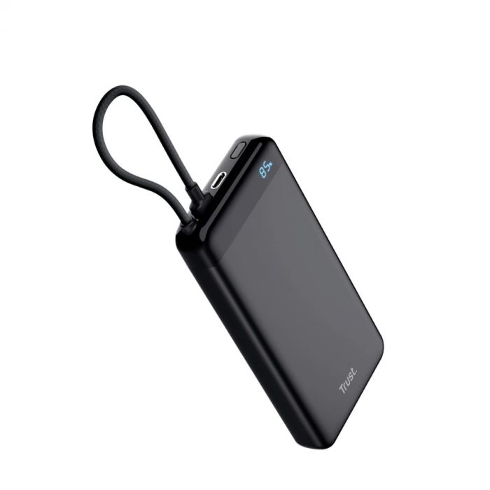 Акумулятор портативний літій-іонний power bank Trust Fiera, 20000мА·год, 2хUSB-C, 20W, PD/QC 3.0, чорний