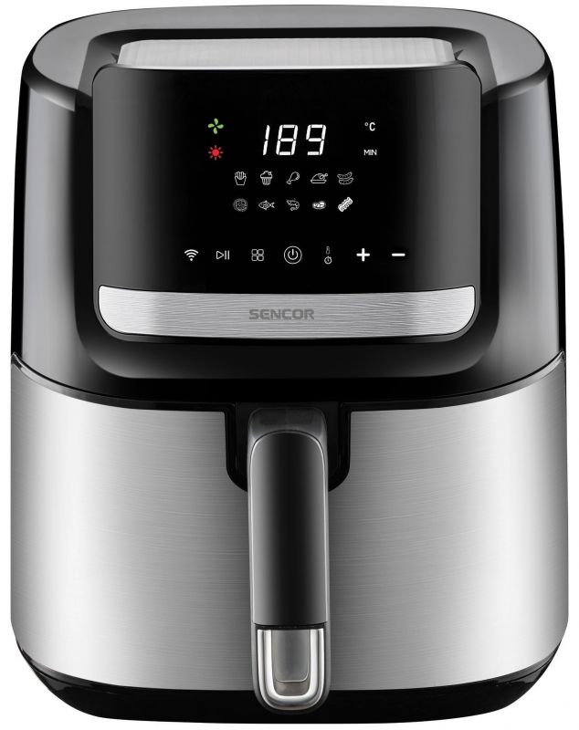 Мультипіч Sencor Vita Fryer, 1600Вт, чаша-6,5л, сенсорне керув., 10 програм, пластик, нерж. сталь-чорний