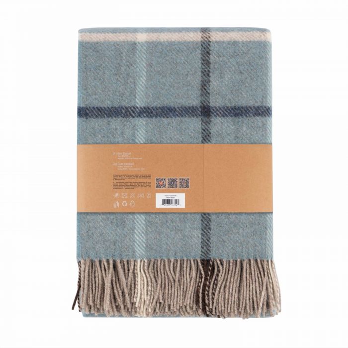 Плед ARDESTO Leonardo Alpina, 140x200см, 100% вовна, блакитний