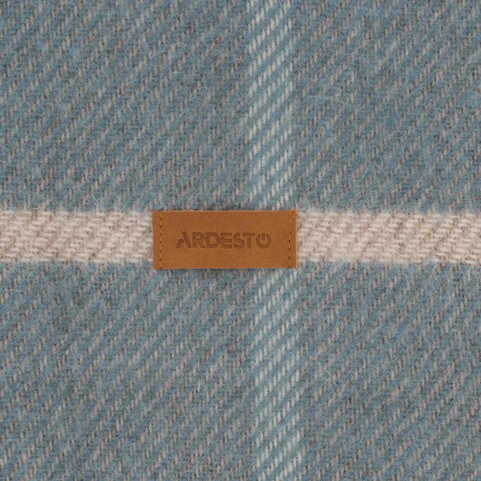 Плед ARDESTO Leonardo Alpina, 140x200см, 100% вовна, блакитний