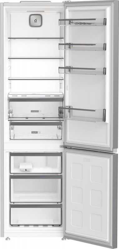 Холодильник Whirlpool з нижн. мороз., 203.5x60х66.3, холод.відд.-231л, мороз.відд.-104л, 2дв., А++, NF, дисплей, інв., зона нульова, нерж