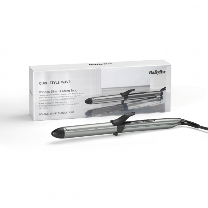 Плойка Babyliss Xanadu, 46Вт, темп.режимів-6, D -25mm, 160-210С, метал, сірий