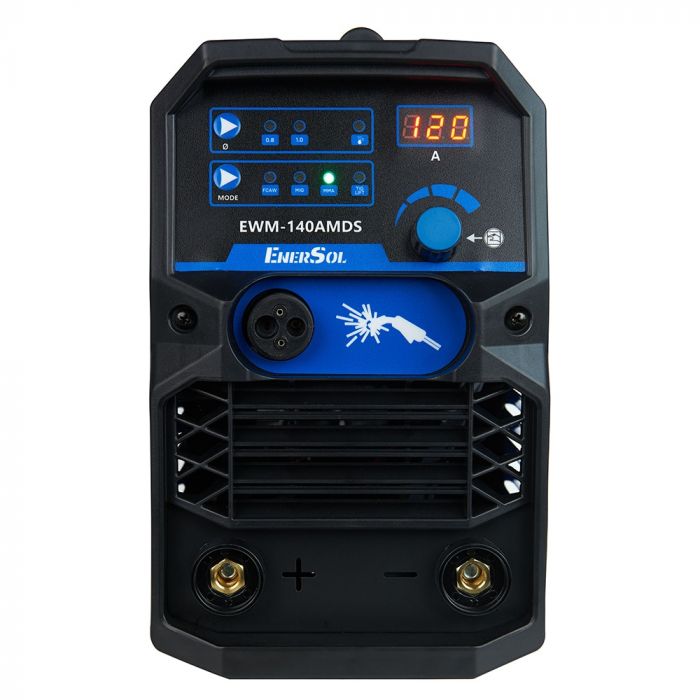 Зварювальний напівавтомат інверторний EnerSol EWM-140AMDS (дріт до 1мм + електрод до 4мм) 20-140А 6.1кВт 160-260В 7кг