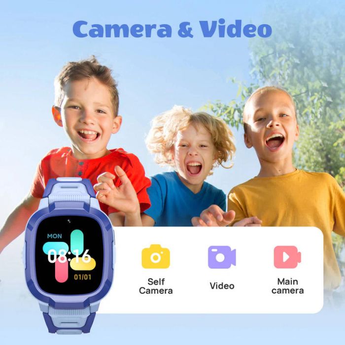 Дитячий годинник-телефон Mibro P6, 1.4", 240x280, GPS, 2MP, 900мА·год, 2АТM, рожевий