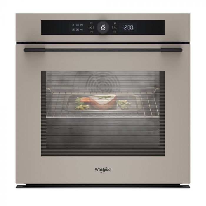Духова шафа Whirlpool електрична, 73л, A+, дисплей, конвекція, піроліз, телескопічні напрямні, бежевий