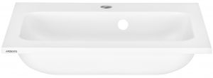 Раковина, умивальник ARDESTO Alba, штучний камінь, прямокут., з отвором для змішувача, з отвором для переливу, 550x450x125мм, накладний, білий
