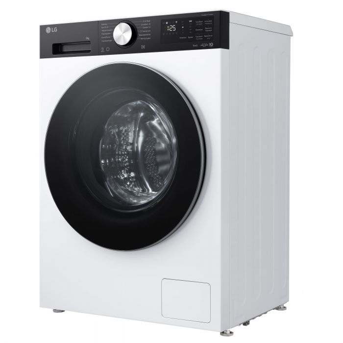 Пральна машина LG фронтальна, 9кг, 1200, A, 48см, дисплей, пара, інвертор, білий