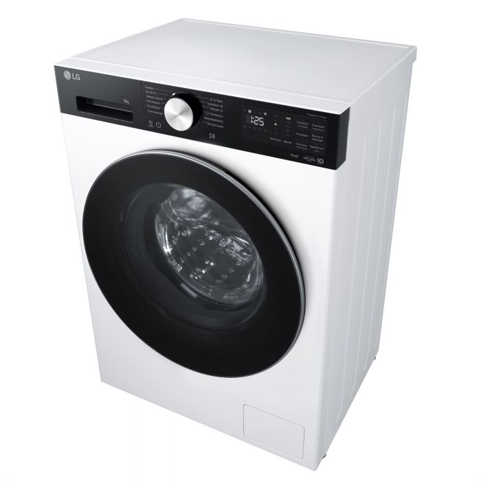 Пральна машина LG фронтальна, 9кг, 1200, A, 48см, дисплей, пара, інвертор, білий