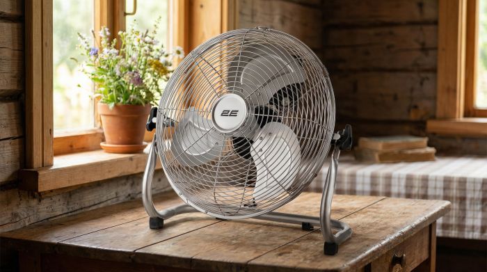 Вентилятор підлоговий 2E PowerWind 30C професійний, 30см, 60Вт, кнопки, двигун мідь 100%, срібний