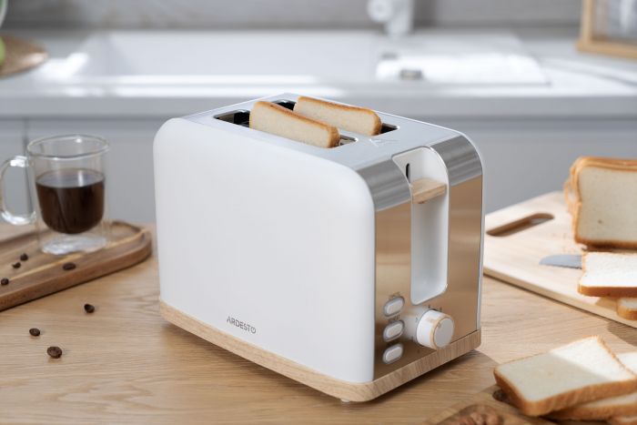 Тостер Ardesto T-F420WWD, 800Вт, метал, 2 слоти, білий