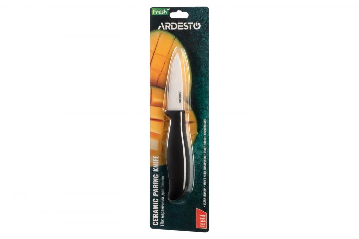 Ніж керамічний для овочів Ardesto Fresh, 7.5см, кераміка, пластик, чорний