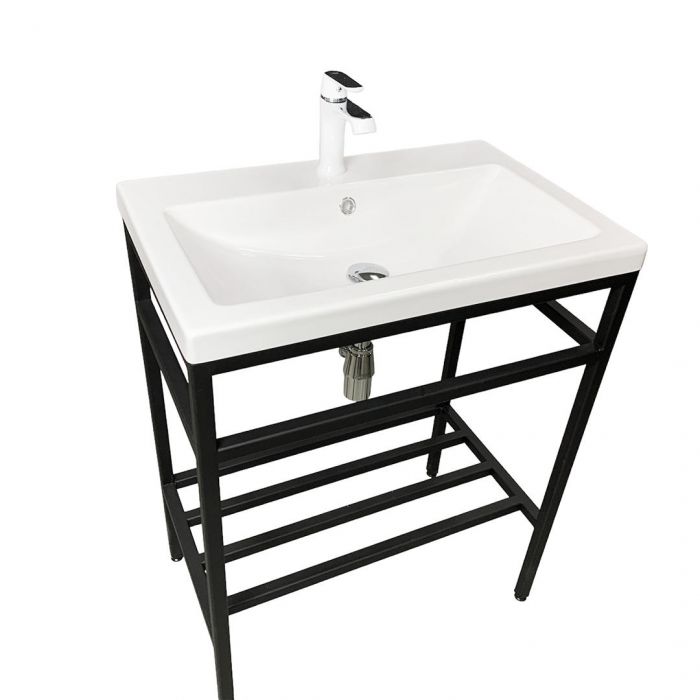 Раковина, умивальник Adamant CERS, штучний камінь, прямокут., з отвором для змішувача, з отвором для переливу, 695x450x158мм, накладний, білий