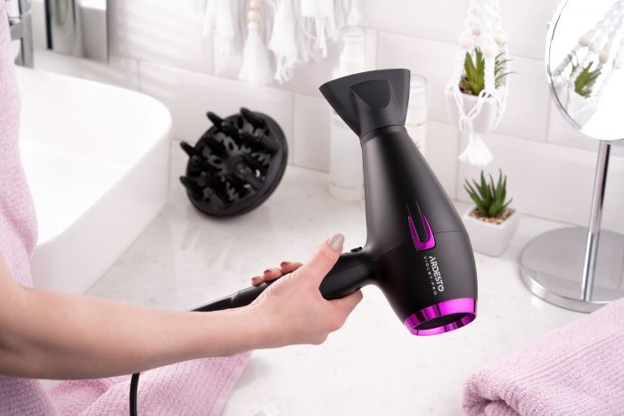 Фен ARDESTO Violet PRO HD-Y221PRO ,1750-2100Вт, 2 швидкості, 3 темп.режими, дифузор, чорний