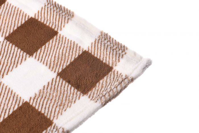 Плед Ardesto Flannel, 160х200см, 100% поліестер, клітинка, бежевий