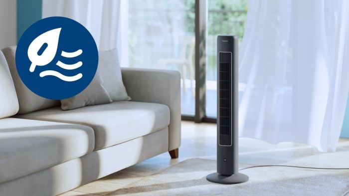 Вентилятор Philips колонний, 110см, 40Вт, пульт ДК, дисплей, графіт