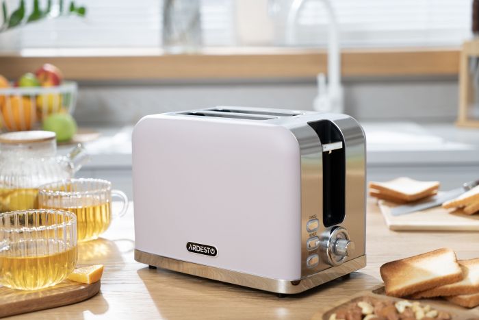 Тостер Ardesto T-F500L, 800Вт, метал, 2 слоти, ліловий+сріблястий