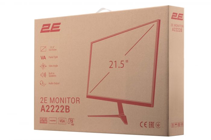Монітор 2E 21.5" A2222B D-Sub, HDMI, MM, VA, 75Hz
