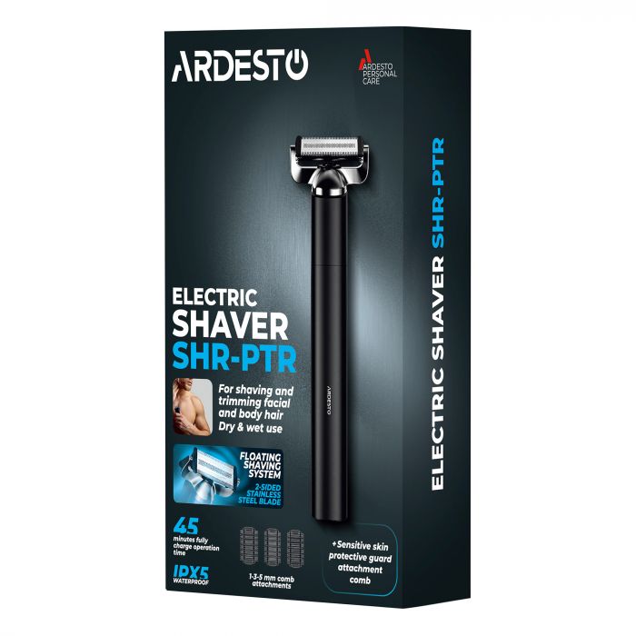 Бритва електр. ARDESTO One blade, Li-Ion, сух.+волог., тример, 4 насадки, чорний