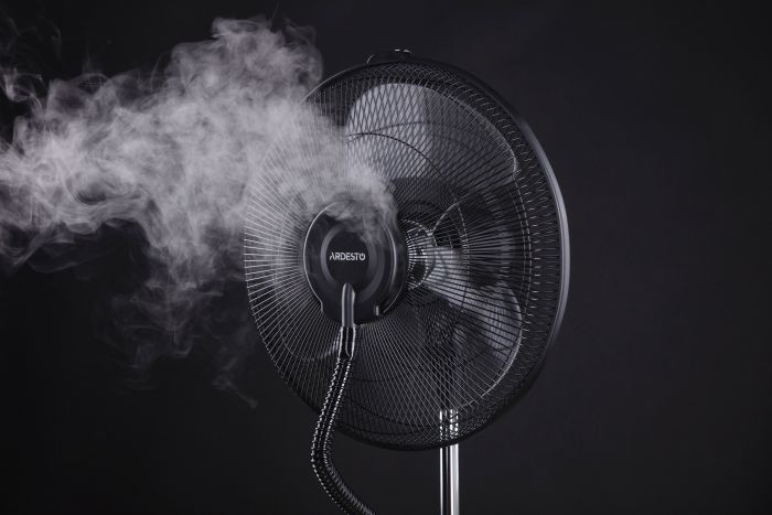 Вентилятор ARDESTO підлоговий, 47см, 100Вт, пульт ДК, дисплей, зі зволоженням, чорно-сірий