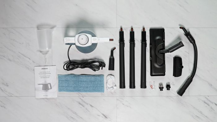 Пароочисник ARDESTO, 1200Вт, 400мл, 3.5Бар, білий+ синій