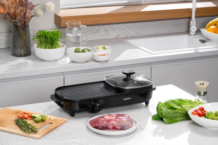 Гриль ARDESTO барбекю 2в1, 1500Вт, темп. режимів-3, метал/пластик, чорний