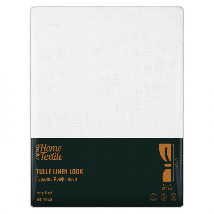 Гардина ARDESTO 300х270см, крафт-льон, 100% поліестер, білий