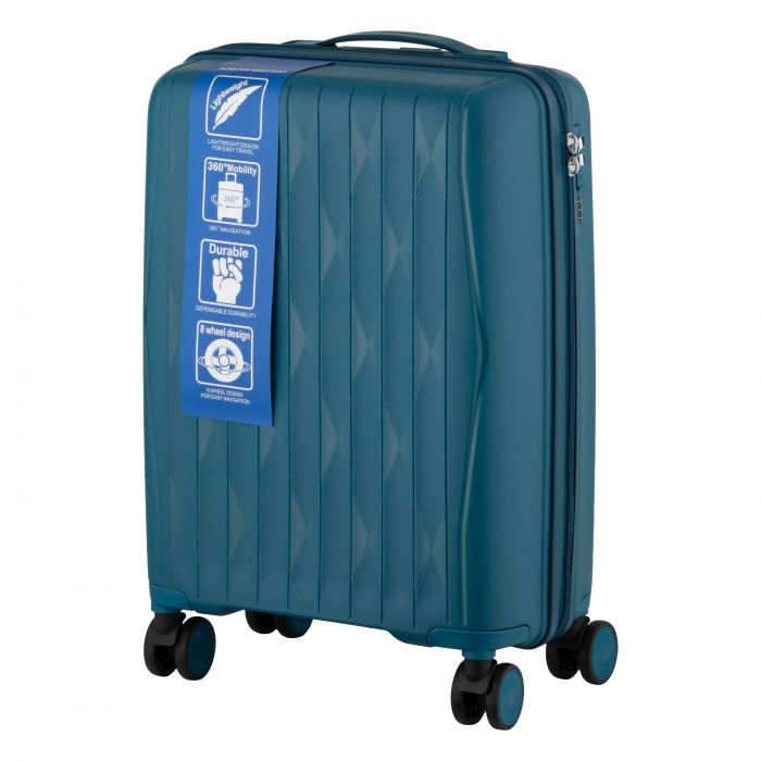 Набір валіз 2E, M7979, поліпропілен, (L+M+S), блискавка anti theft, 4 колеса, кодовий замок, блакитний