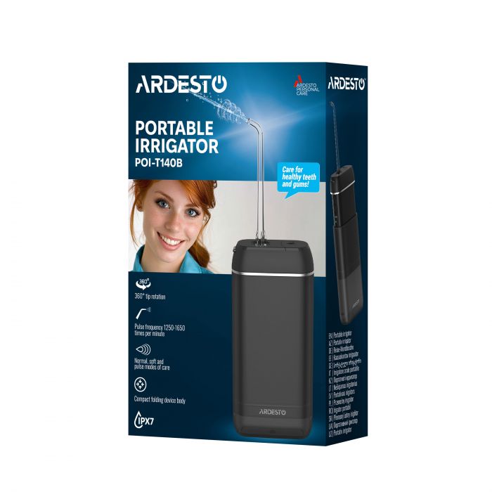 Іригатор Ardesto портативний, чаша 140 мл, Li-ion акум. в компл., чорний