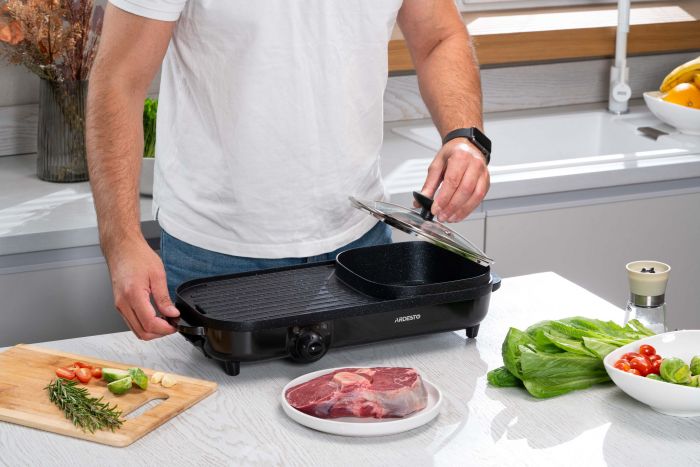 Гриль ARDESTO барбекю 2в1, 1500Вт, темп. режимів-3, метал/пластик, чорний