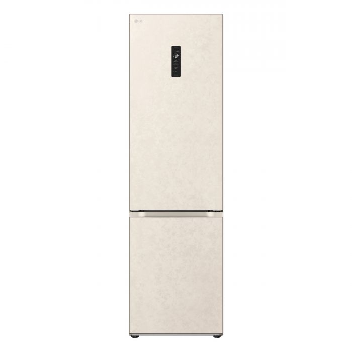 Холодильник LG з нижн. мороз., 203x60х68, холод.відд.-277л, мороз.відд.-110л, 2дв., E, NF, інв., диспл зовн., Fresh Сonverter, Metal Fresh, бежевий