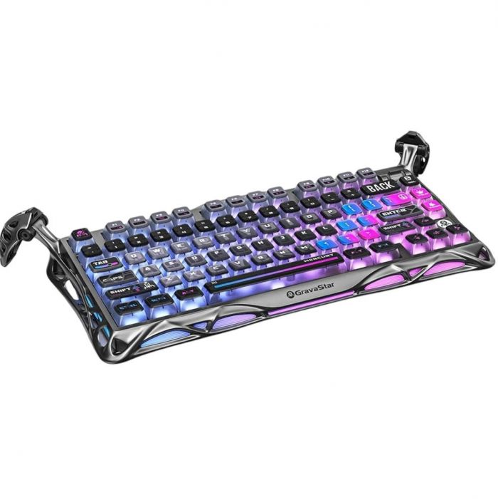 Клавіатура механічна GravaStar Mercury K1 Pro 80keys, GravaStar x Kailh Speedy Mint, BT/WL/USB, cyberpunk