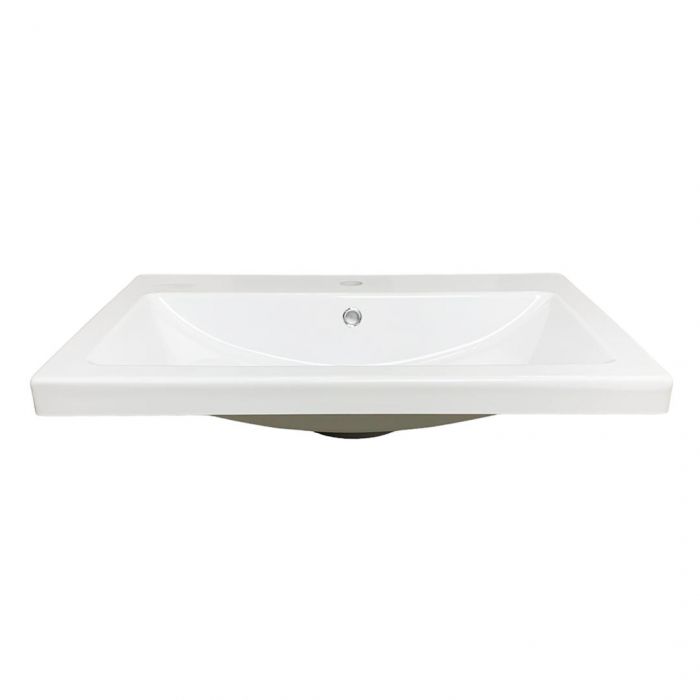 Раковина, умивальник Adamant CERS, штучний камінь, прямокут., з отвором для змішувача, з отвором для переливу, 695x450x158мм, накладний, білий