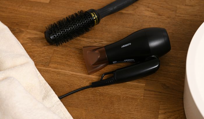 Фен Ardesto HD-Y120T, дорожній, 1200Вт, складна ручка, 2 швидкості, 2 темп. режими, чорний