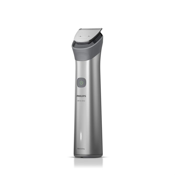 Тример Philips Series 5000, для обличчя, голови, тіла, акум., насадок-9, сталь, сірий Тример Philips Series 5000, для обличчя, голови, тіла, акум., насадок-9, сталь, сірий