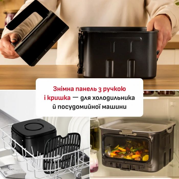Мультипіч Tefal Easy Fry Silence XXL, 1800Вт, чаша-7, сенсорне керув., 10 програм, з віконцем, пластик, темно-сірий