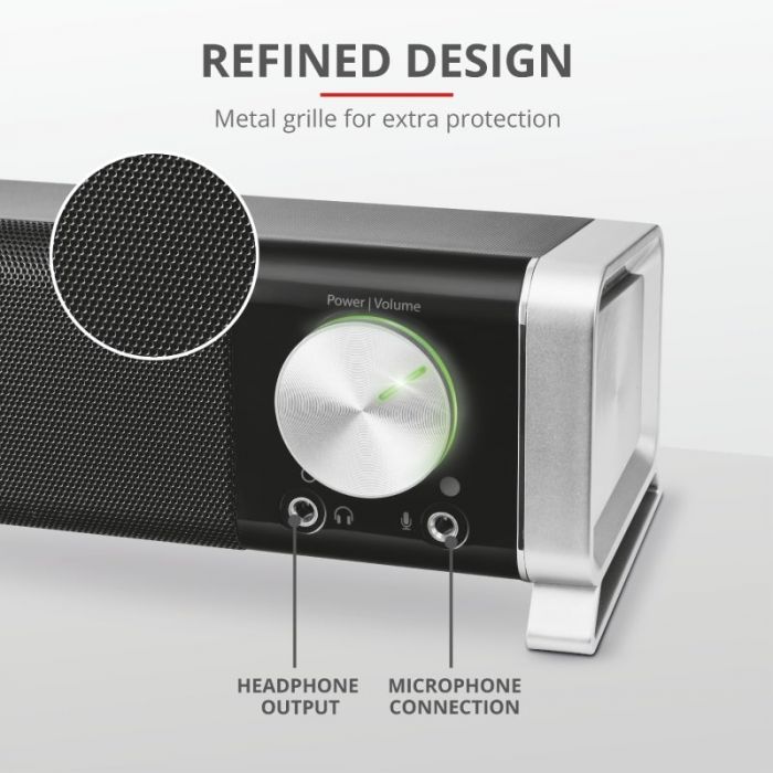 Акустична система Trust Asto Саундбар, USB/AUX, чорний