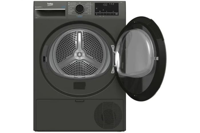 Сушильна машина Beko тепловий насос, 8кг, A++, 60см, дисплей, підсвітка барабану, сірий