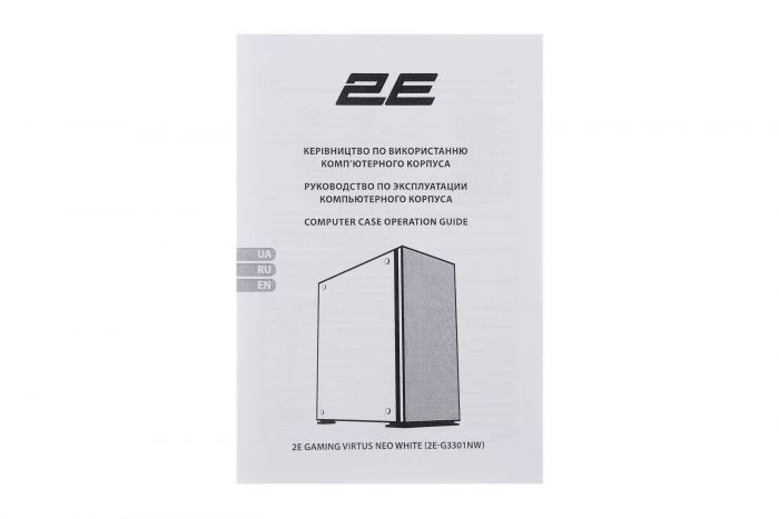 Корпус 2E GAMING Virtus Neo G3301NW без БЖ 2xUSB3.0, 1xUSB2.0, 3x140мм ARGB, 1x120мм ARGB, VGA 340мм, LCS ready, контролер з пультом, TG Side Panel, ATX, білий