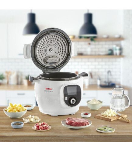 Мультиварка-скороварка Tefal Cook4Me +, 1600Вт, чаша-6л, електронне керув., пластик, білий