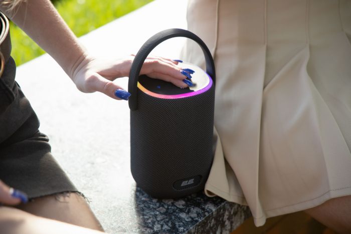 Портативна акустична система 2E SoundXDrum 50Вт, BT 5.3, TWS, RGB, PowerBank, IPX7, Чорний