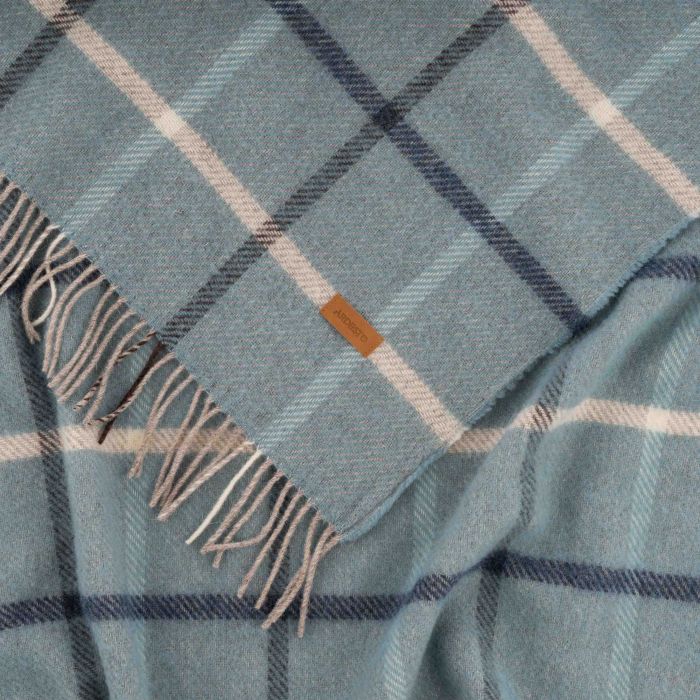 Плед ARDESTO Leonardo Alpina, 140x200см, 100% вовна, блакитний