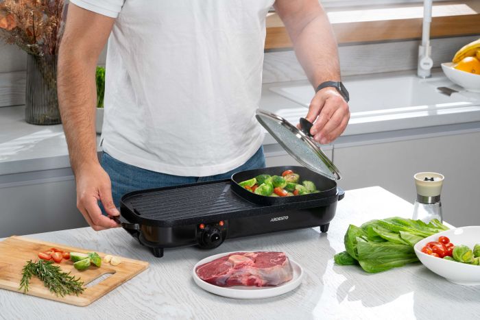 Гриль ARDESTO барбекю 2в1, 1500Вт, темп. режимів-3, метал/пластик, чорний