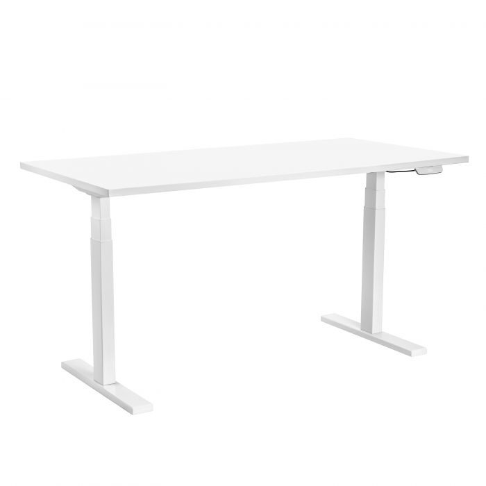 Стіл комп’ютерний 2E CE150W, висота 62-128см, електропривод, стільниця 150x75см (білий), металева база (біла)